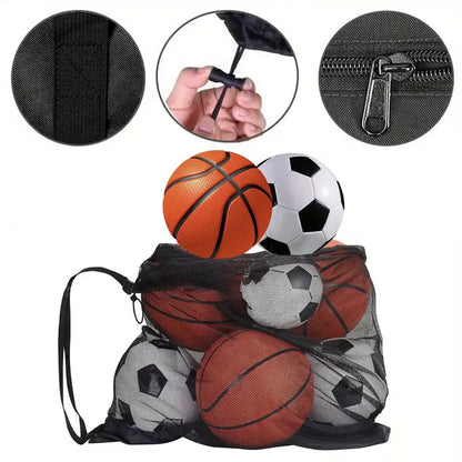 Portable Large Capacity Ball Storage Bag with Shoulder Strap for Basketball Football Sports Gear