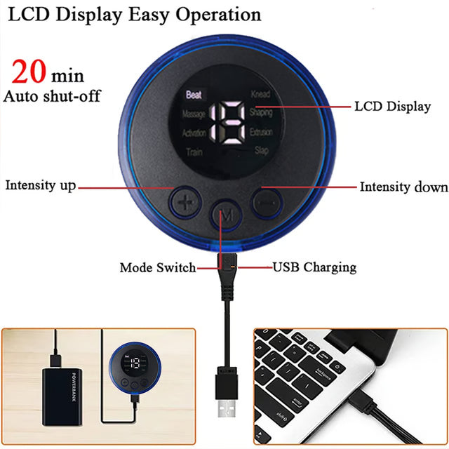 Abdominal Training Electric Body Slim Muscle Stimulator with USB Rechargeable Wireless Device