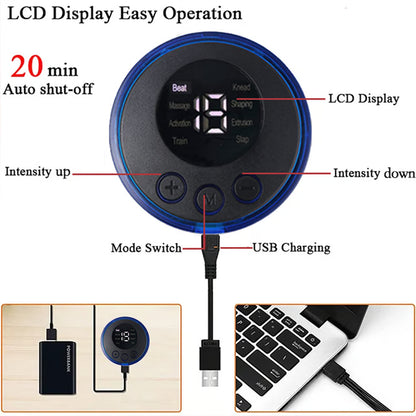 Abdominal Training Electric Body Slim Muscle Stimulator with USB Rechargeable Wireless Device