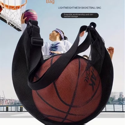 Portable Basketball Bag Crossbody Ball Storage Bag for Basketball, Soccer, Volleyball & Bowling