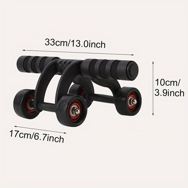 Abdominal Exercise Wheel – Four Wheels for Stability – Home Gym Fitness Equipment, Core Strengthening and Abs Toning