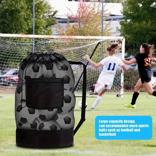 Portable Large Capacity Ball Storage Bag with Shoulder Strap for Basketball Football Sports Gear