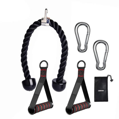 Fitness Tension Rope Triceps Lowering Rope Face Pull Handles Push Set For Back Shoulder Triceps Gym Accessories