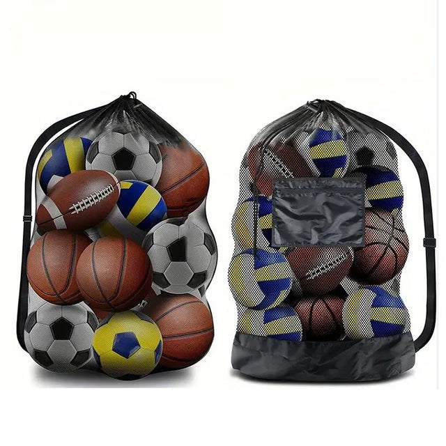 Portable Large Capacity Ball Storage Bag with Shoulder Strap for Basketball Football Sports Gear