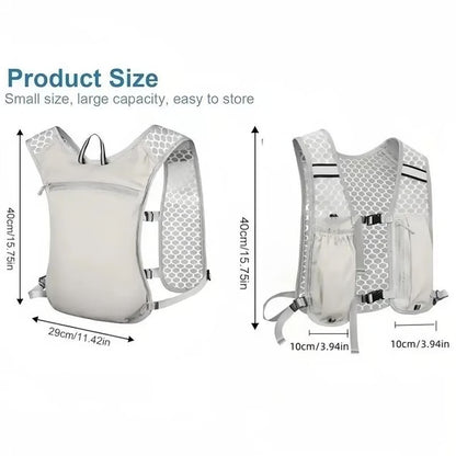 Reflective Night Running Backpack Lightweight Waterproof Running Vest
