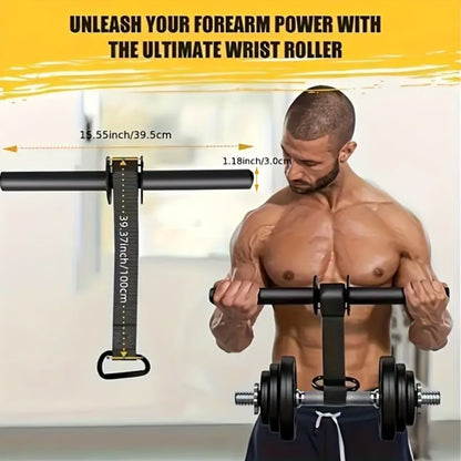 Muscle Training Stick, Iron Wrist Forearm Strengthener, Strength Equipment, Outdoor Sports Gear, Black Universal Size