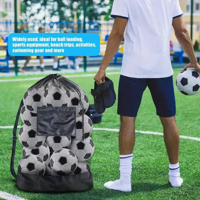 Portable Large Capacity Ball Storage Bag with Shoulder Strap for Basketball Football Sports Gear