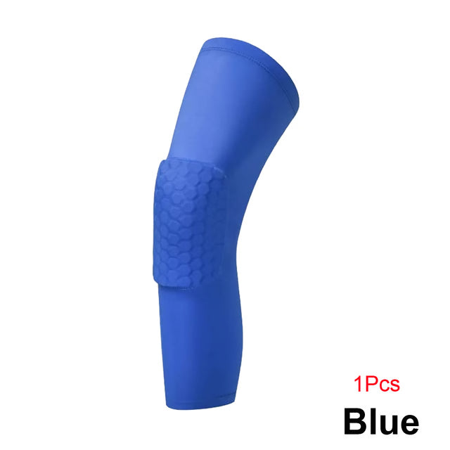 Knee Compression Pads Honeycomb Pad Long Leg Sleeve Brace, Sports Protection for Basketball Football Volleyball