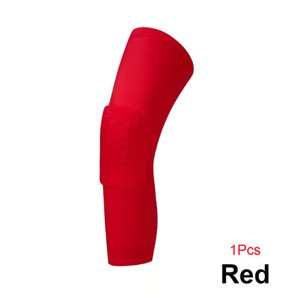 Knee Compression Pads Honeycomb Pad Long Leg Sleeve Brace, Sports Protection for Basketball Football Volleyball